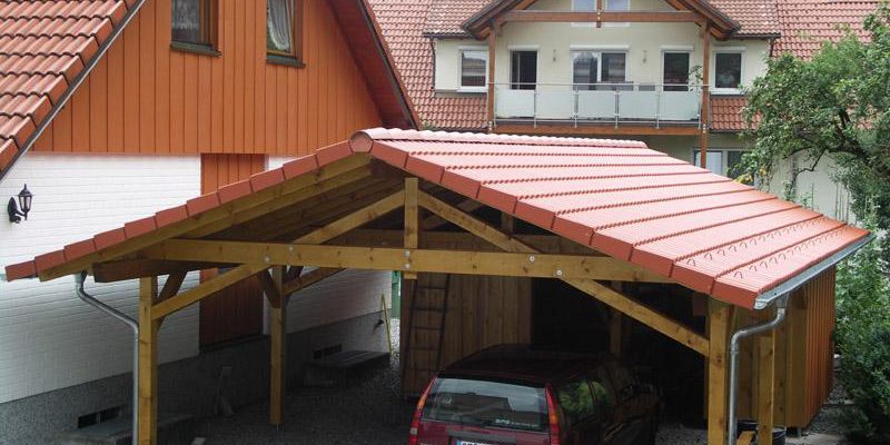 Fertigstellung des Carport, mit Lager und Geräteraum 