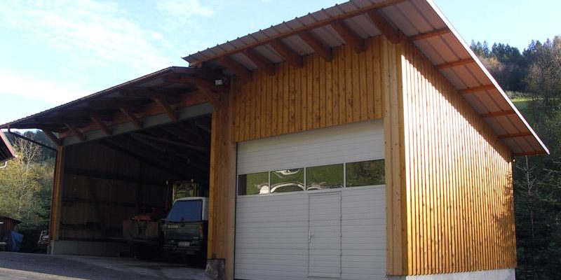 Holzbauarbeiten für den Geräteschuppen in Oberharmersbach.